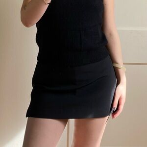 Express High Waisted Tailored Black Skort